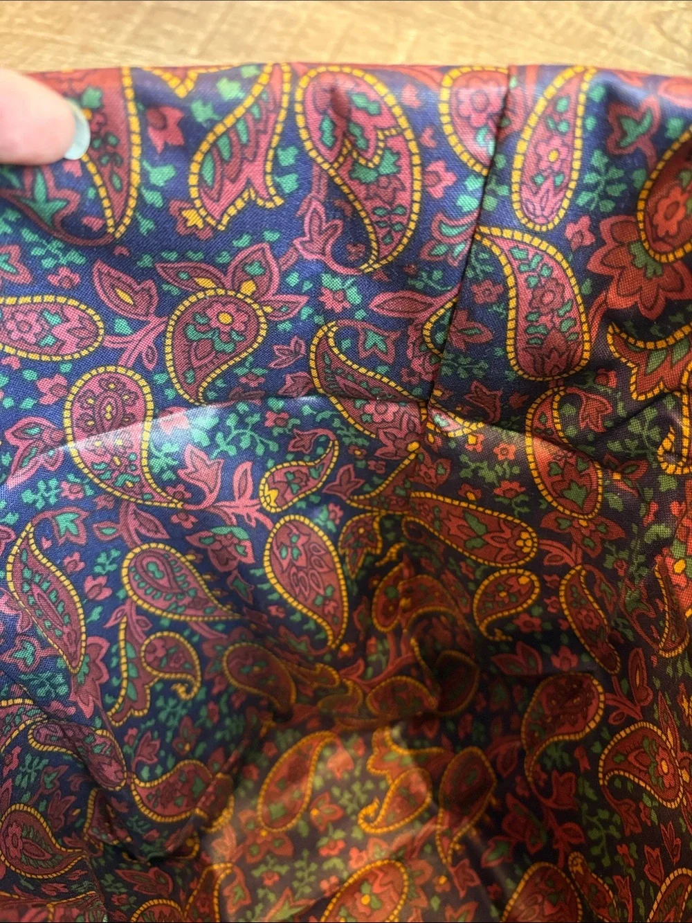 Longaberger Small Waste Basket 1996 Paisley Fabric Liner 10”H READ